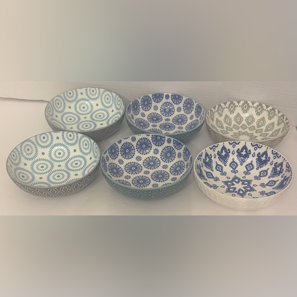 Artistic Multi Color Ceramic dessert, Signature Stoneware bowl six Piece Set